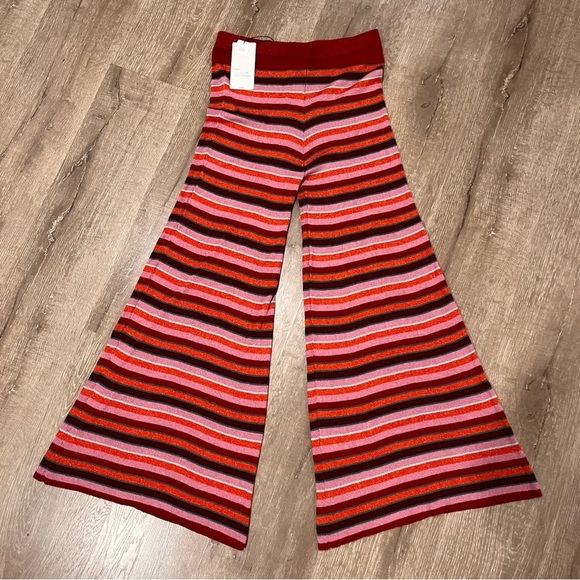 ZARA Trousers SHIMMERY Thread STRIPED KNIT Special Edition L Pants Disco… - Picture 3 of 11